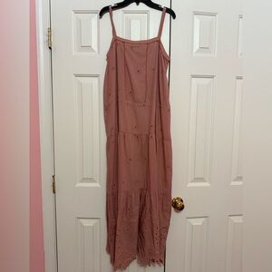 Zara Openwork Enbroidered Maxi Dress